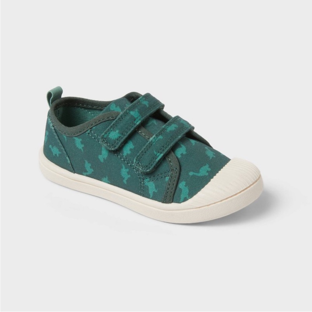 🦕 NWOT Cat & Jack Toddler Parker Hook and Loop Closure Dinosaur Sneakers, Green